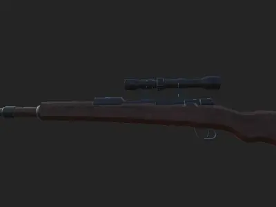 Realistic Kar98 Gun 3D Model Low-poly 3D model