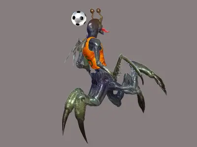 Alien Football Player Free 3D model