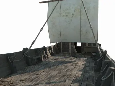 Ancient carrier transport sailboat 3D model
