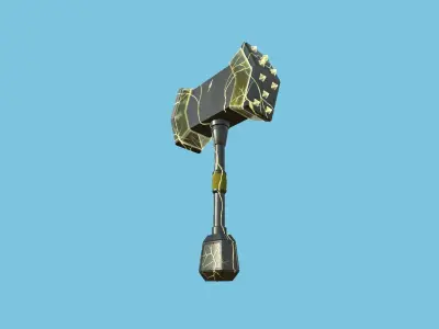 Medieval War Hammer 06 Thunder Elemental - Fantasy Weaponry Low-poly 3D model