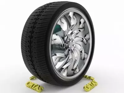 ORTAS CAR WHEEL RIM 77 GAME READY WHEEL RIM TIRE 3D model