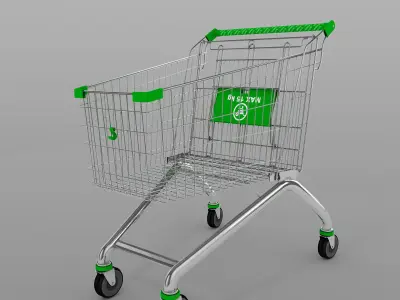 Set of baskets for the store 3D model