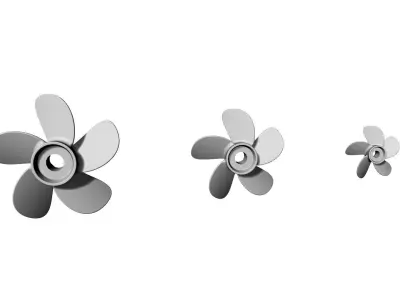 3 Sizes 5 Blade Propeller 3D print model