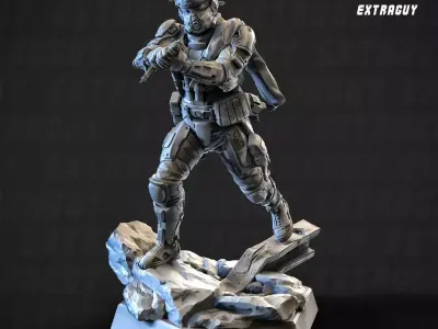 Mech Pilot Spooky 100mm and 32mm 3D print model