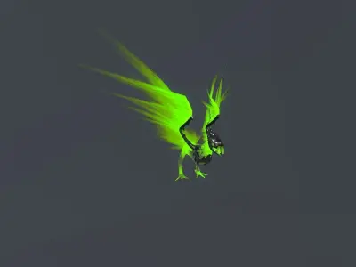 Fire Bird Phoenix Low-poly 3D model