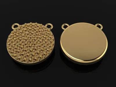 ROUND CLUSTER STUD PENDANT 1MM LARGE SIZE 3D print model