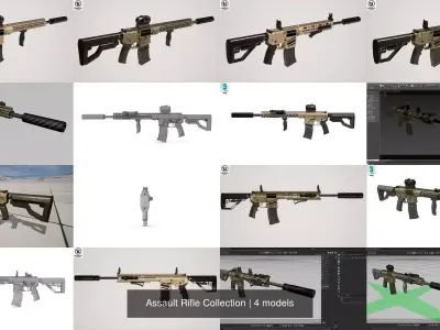 Assault Rifle Collection 3D Model Pack