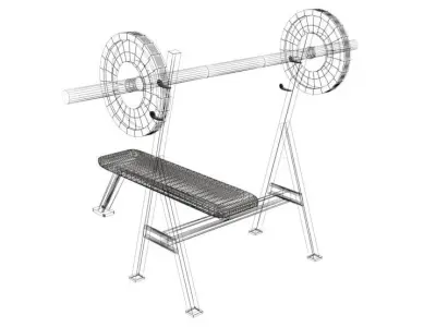 Bench Press 3d Model Low-poly 3D model