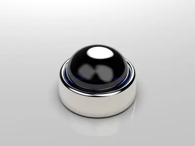 round flush set cabochon ring heads earrings or pendant 3D print model