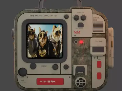 Retro Futuristic Radiation Dosimeter 3D model