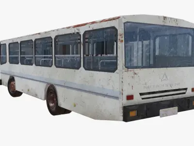 Old Bus - PBR Low-poly 3D model