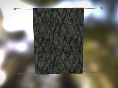 Heavy Plastic Camouflage Military Tent AR VR PBR Low-poly 3D model