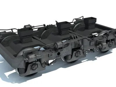 Hi-Ad Train Trucks Wheels 3D model purchase