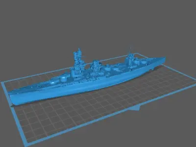 IJN HYUGA BATTLESHIP WARSHIP 3D MODEL 3D model