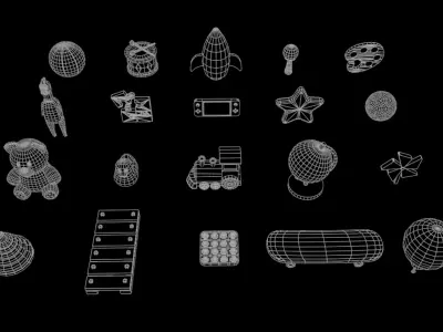 Cartoon Objects Pack - Toy Props Low-poly 3D model