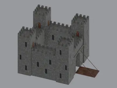 Castle Low-poly 3D model 4