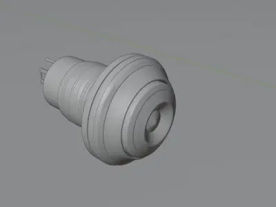 plug model metal switch with knob 3D model