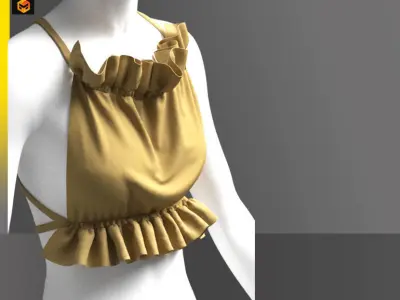  4 Crop Top Pack 3D model