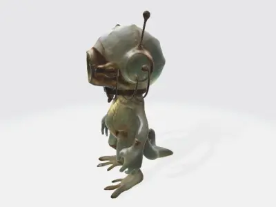  Creature worn brass diving helmet 3D model