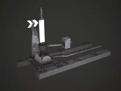 Railway Arrow Low Poly Low-poly 3D model