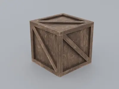 Wooden Box Free low-poly 3D model buy