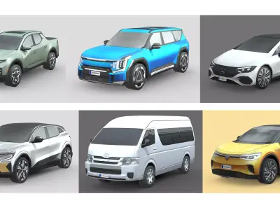 Low-Poly Car Pack 022 - Urban Adventurers by slowpoly