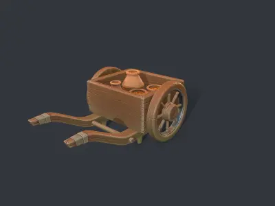Stylized Wheelbarrow Low-poly 3D model buy