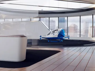 Flying Taxis Hub with Drones 3D model