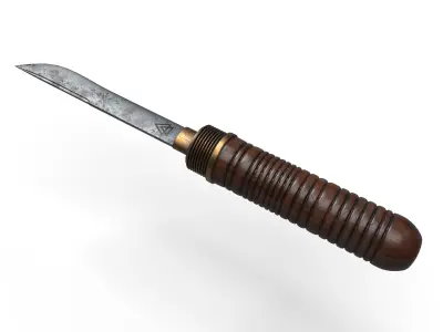 Axe Game Ready Model With Pouch and Hidden Knife  Low-poly 3D model