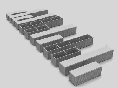 Open Top Containers 3D model