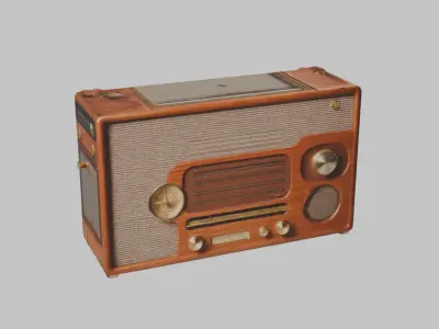 Vintage Radio Low-poly 3D model