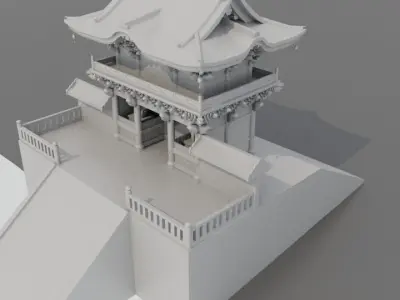 Nikko Tosho-gu Japanese architecture Low-poly 3D model