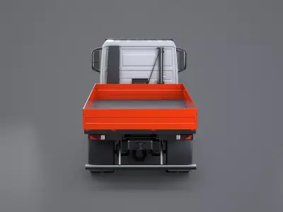 Realistic Flatbed Truck 3D model