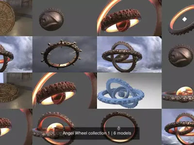 Angel Wheel collection 1 3D Model Pack