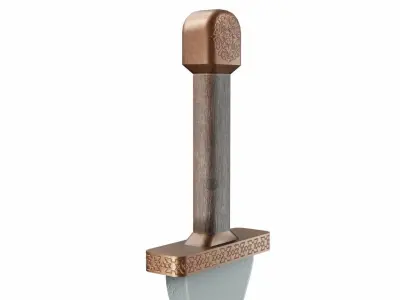 Curved sword 2 Low-poly 3D model