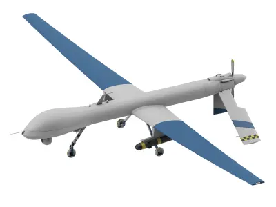 military unmanned aerial vehicle Low-poly 3D model
