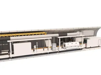 tunnel boring machine Low-poly 3D model