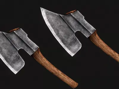 Goosewing Hewing Axe Low-poly 3D model