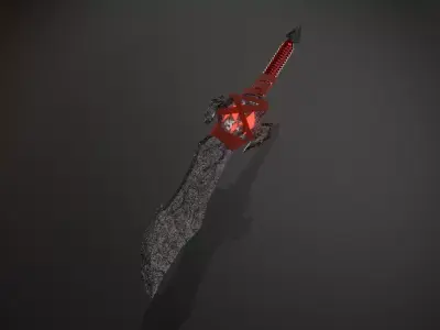 Crimson Core blade -   low-poly  game ready asset Fantasy Sword Low-poly 3D model