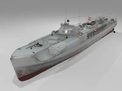 Schnellboot s38 Fast attack craft  Low-poly 3D model
