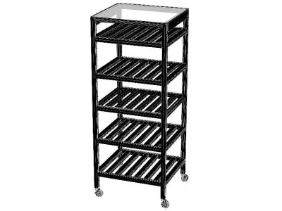 Aluminum Mobile Utility Rack 3D model