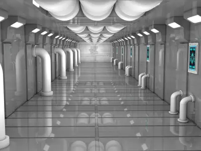 Sci Fi Corridor 3D model 164