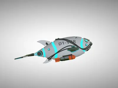 Diver Robot Low-poly 3D model