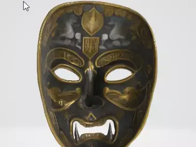 Gothic Iron Mask 3D Asset 3D model