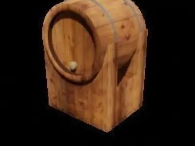 wooden barrel low-poly game ready Low-poly 3D model