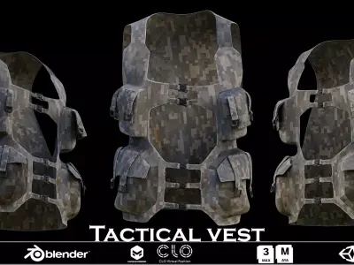 Tactical Vest 3D Model Low-poly 3D model