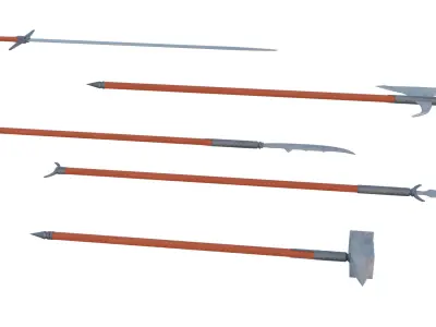 Lowpoly two handed melee pack Low-poly 3D model