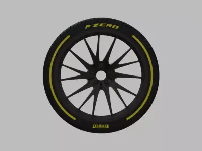 Miniature Vossen HF-4T Rim and Tire - 3D Print - No Textures 3D print model