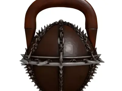 Dark Fantasy Spiked Kettlebell 3D model