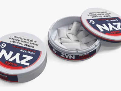 ZYN Smooth Nicotine Pouches Can 6mg Set White 3D model